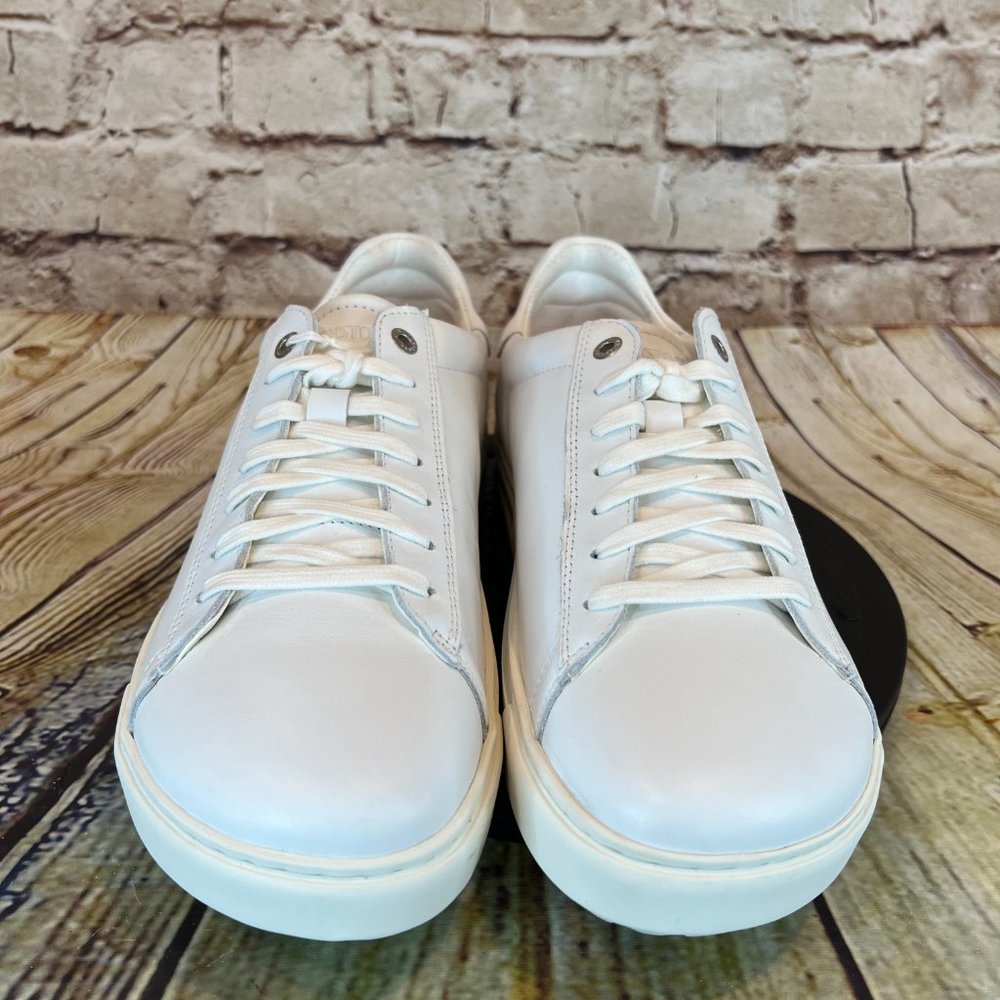 Birkenstock Bend Low Men's Solid White Leather Low Lace Up Sneakers Size 9 - Picture 2 of 8